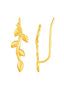 Leafy Branch Motif Climber Earrings in 14k Yellow Gold - Flora