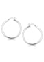 Nova Sterling Silver Hoop Style Earrings with Polished Rhodium Plating