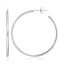 Sterling Silver Rounded Polished Hoop Earrings - Lyra; photographed from side and front